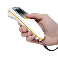 Pemindai Kode Batang QR 2D Mini HENEX dengan Layar, Nirkabel BT, Antarmuka USB & COM, Pemeriksa Harga, Tersedia