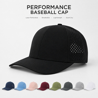 Gorra Deportiva Impermeable de 6 Paneles con Cuerda, Perforaciones Cortadas a Láser, Logotipo Bordado Personalizado, para Golf y Running, Venta al Por Mayor