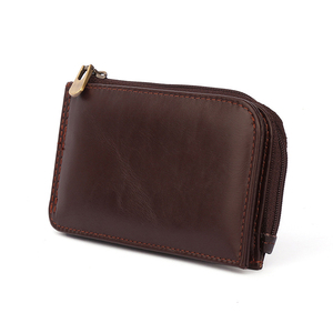 Nuevo monedero con ranura para múltiples tarjetas Rfid, tarjetero corto plegable Simple, billetera Retro de cuero de vaca de grano superior para mujer - Product Image 4