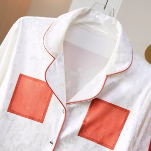 Conjunto de Pijama de Terciopelo Vintage al por Mayor para Mujer, Manga Larga, con Botones, de Velour Arrugado, Ropa de Dormir de 2 Piezas - Product Image 3