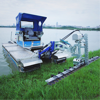 Récolteuse amphibie multifonctionnelle automatique à moteur, largeur de travail de 2,1 m pour le nettoyage des eaux peu profondes, respectueuse de l'environnement