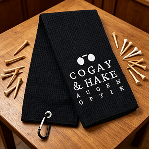 Asciugamano da Golf in Microfibra Personalizzato <span class=keywords><strong>con</strong></span> Gancio per Arrampicata e Logo Ricamato, Quantità Minima d'Ordine per Vendita all'Ingrosso - Product Image 3