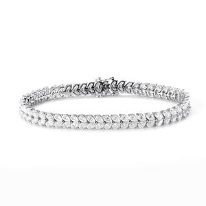 Bijoux personnalisés MSB-580 17cm Argent 925 2.5x4mm Forme poire Diamant de laboratoire Bracelet tennis chaîne - Product Image 1