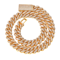 Chaîne Hip-Hop tendance en laiton plaqué or 24 carats avec moissanite |   Bijoux de fête style rappeur pour hommes