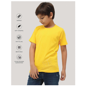 Camiseta cómoda de manga corta con cuello redondo para niños, tejido ligero, suave y transpirable de 160 g/m² para uso diario - Product Image 3