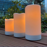 Bougie décorative en plastique, trois pièces, sans cadre, Led, pour décoration de maison, mariage