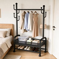 Séchoir à linge moderne et robuste en acier au carbone doublement mobile, de haute qualité, pour salon et balcon, peu encombrant et détachable