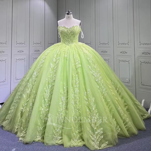 Vestido de Quinceañera Verde Lima Lsmu179, Vestidos de 15 Años, Vestidos de Quinceañera, Vestidos de Gala Jancember - Product Image 4