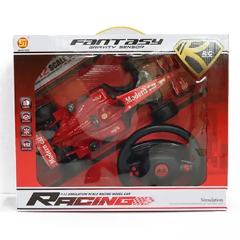 Coche de juguete rojo F1 1/12 con control remoto para niños, juguete de coche eléctrico de carreras, hobby, alta velocidad, rc con batería