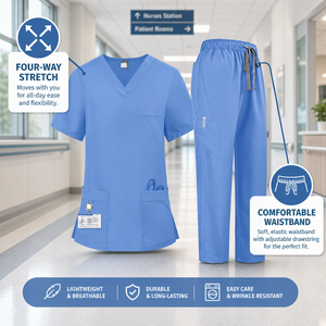 Tenues médicales à manches courtes de qualité supérieure, anti-humidité, extensibles, pour médecins et infirmières, idéales pour le personnel dentaire - Product Image 5