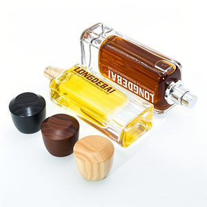 Oferta Especial: Botellas de Perfume de Vidrio Transparente Vacías de 50ml y 100ml, Rectangulares, con Tapa de Madera, Pulverizador, Ecológicas, Antiderrames, con Serigrafía - Product Image 3