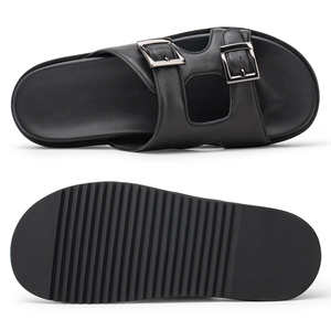 Men's Shoes Outdoor Walking Hiking Beach Shoes Sports Slippers Cow Genuine Leather Slip on Low-top Open-<b>toe</b> Breathable Slippers - Product Image 5