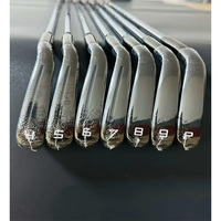 Vente en gros de fers pour hommes noirs en acier inoxydable # 4-P OEM avec logo personnalisé de haute qualité Ensemble de fers pour golf clubs forgés