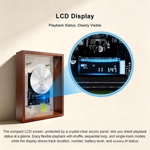 Lecteur CD encadré haut de gamme, design de qualité supérieure, cadeau, cadre en bois mat durable, longue durée de lecture avec <span class=keywords><strong>batterie</strong></span> amovible - Product Image 5