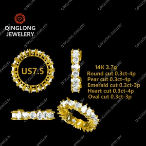 Anillos de Moissanita Multshape, Oro Sólido de 14k, Anillo de Eternidad de Moissanita de 0.3CT, Personalizable, Regalo de Aniversario, Uso Diario - Product Image 5