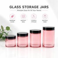 Envase de Vidrio Transparente en Forma de Cilindro para Encurtidos y Miel con Tapa de Plástico