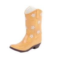 Vase botte de cowboy en céramique pour décoration de maison de mariage personnalisé à motif de fleurs uniques pour fleurs