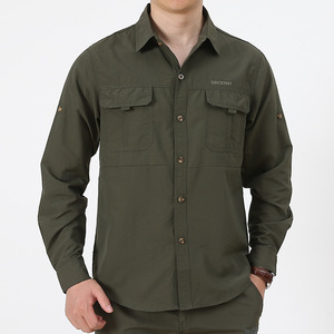 Feiny Uniforms Wholesale Men's Nylon Fishing Shirt Quick Dry Tactical Hiking Shirts Coolmax Long Sleeve Outdoor Cargo Shirt - Product Image 3