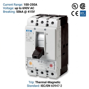 Interruptor Automático de Caja Moldeada (MCCB) Serie NZM NZMB2-A160-NA 160A 3P 480V CE CCC ISO para Distribución de Energía - Product Image 2