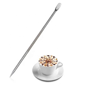 10 pz. cucchiaini da caffè in acciaio inossidabile 304, <span class=keywords><strong>aghi</strong></span> per decorazione, bastoncini per intaglio, ganci per latte art e caffè fantasia - Product Image 4