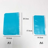 A5 A6 A7 6 trous sac à fermeture éclair souple Pvc poche dossier Transparent crayon sac cahier argent argent enveloppe pour Budget classeur