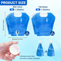 Sac à eau pliable portable de 1L 5L personnalisé imprimé de qualité alimentaire de 4 ou 5 litres, sac de conditionnement de liquides alimentaires et de boissons avec bec verseur