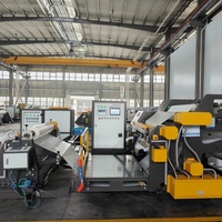 Machine de ruban roulant adhésif thermofusible à haute productivité pour le masquage et le ruban de papier crêpé avec machine de découpe