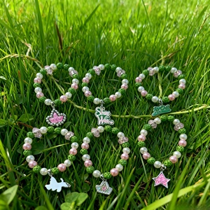 <span class=keywords><strong>Bracelet</strong></span> pendentif en perles élastiques <span class=keywords><strong>vert</strong></span> rose AKA personnalisable Sigma Gamma Rho Sorority <span class=keywords><strong>Bracelet</strong></span> en perles cadeau - Product Image 6