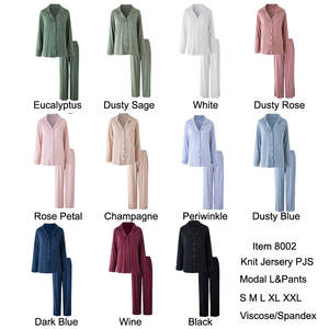 Fung 8002 Pigiama Lungo da Donna in Spandex/Modal per Sposa, Set <span class=keywords><strong>di</strong></span> Abbigliamento da <span class=keywords><strong>Notte</strong></span> - Product Image 6