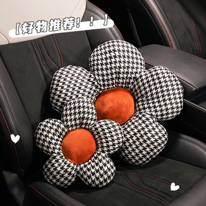 Reposacabezas y soporte lumbar para coche con diseño floral de pata de gallo, forma de U, ergonómico, para todas las estaciones, ajuste general - Product Image 3