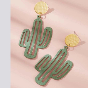 <span class=keywords><strong>Orecchini</strong></span> Pendenti a Forma di <span class=keywords><strong>Cactus</strong></span> Verde 2020 per Donne, Gioielli Decorativi Rotondi con Piante e Placcatura in Oro per Matrimoni e Feste - Product Image 2