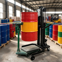 Transpalette hydraulique numérique pour fûts, capacité 450 kg, capteur de poids, empileur de précision, jambes larges