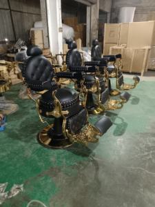 Ghế cắt tóc để bán nặng thủy lực Salon cắt tóc ghế vàng nóng bán cổ cắt tóc ghế vàng da Đóng gói bằng gỗ - Product Image 4