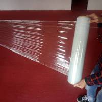Rollo de envoltura elástica LLDPE de 50cm * 18mic de alta calidad, película de polietileno PE Soluble en agua, embalaje de 500mm de ancho, Impresión de logotipo personalizado