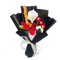 Fleur de tulipe tricotée à la main, ne manquez pas les ornements floraux artificiels Calla Lavande, cadeau accompagnant la poupée de graduation