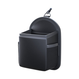 Sac de rangement pour aérateur de voiture en cuir noir imperméable avec fermeture éclair pour organisateurs de voiture - Product Image 1