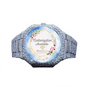 Reloj Inteligente Redondo de Moda para Mujer ElvoraGems, Correa de Acero Inoxidable, Personalización de Gemas Disponible - Product Image 1