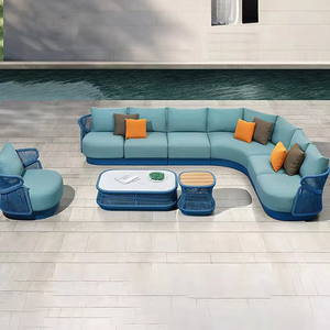 Muebles de exterior con marco de aluminio fundido, sillón de sauce tejido de ratán, sillón de jardín para tomar el sol en la playa - Product Image 1