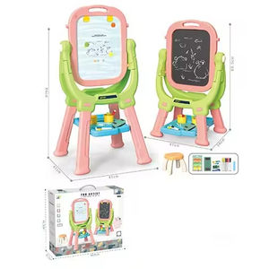 Mainan sekolah Puzzle anak, mainan Tablet tulis, papan gambar kuda-kuda vertikal 3 dalam 1, kursi kaki rendah dan mainan anak - Product Image 1