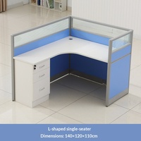 Postes de travail modulaires en L pour bureaux, avec cloisons en PVC, mobilier de bureau commercial, vente en gros directe usine