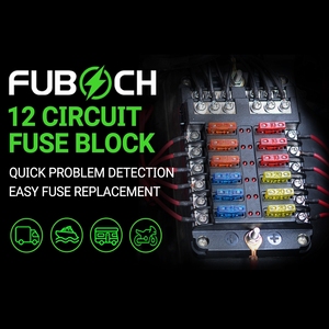 Boîte à fusibles pour voiture et yacht à 12 voies, indicateur LED, pôle positif et négatif indépendant du véhicule, capacité de coupure de 10 kA, matériau PVC - Product Image 2