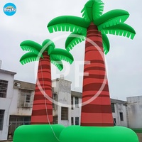 Palmier gonflable de vacances en plein air grand cocotier accessoires gonflables ornement de scène plantes d'olivier avec éclairage LED