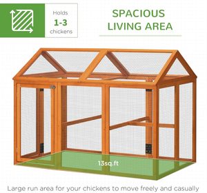 Corral de Madera para Pollos Grandes con Diseño Ventilado y Cerrable, Componentes Metálicos, Corral para Mascotas al Aire Libre, Naranja - Product Image 3