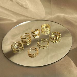 Dylam Jewelry Personalized Gold Bold <b>Initial</b> Letter Open <b>Ring</b> Adjustable Women Statement <b>Rings</b> Party Women Signet <b>Ring</b> - Product Image 4