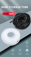 Organisateur de câbles en spirale, tube de rangement pour câbles réseau, harnais de protection anti-morsure, ruban adhésif 2m noir