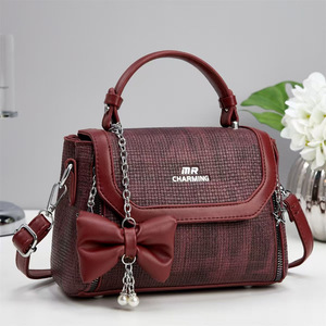 An Ru Shi Women's <b>Shoulder</b> <b>Bag</b> Medium Size Crossbody <b>Bag</b> with Bow Design Polyester Lining & Inner Patch Detail for Everyday Use - Product Image 1