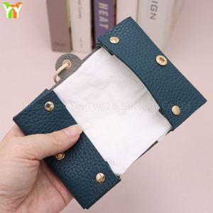 Porte-serviettes en cuir PU, étui de rangement pour papier facial, pochette pour les fournitures de voyage - Product Image 5