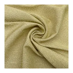 Customized high quality shiny gold metallic knit fabric lurex 4 way stretch metallic knitted spandex lurex fabric dancewear