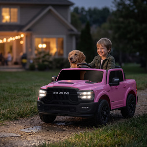 Camion électrique pour enfants sous licence RAM 24V, voiture électrique 2 places avec télécommande parentale, double moteur, KerryYoo SQ7 Rose - Product Image 5