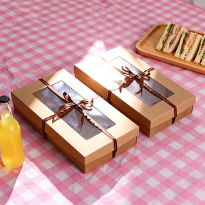 Boîte de conteneur à emporter en carton kraft brun personnalisé écologique durable restauration à emporter pour burger gâteau repas nourriture <span class=keywords><strong>pas</strong></span> <span class=keywords><strong>cher</strong></span> Logo - Product Image 2